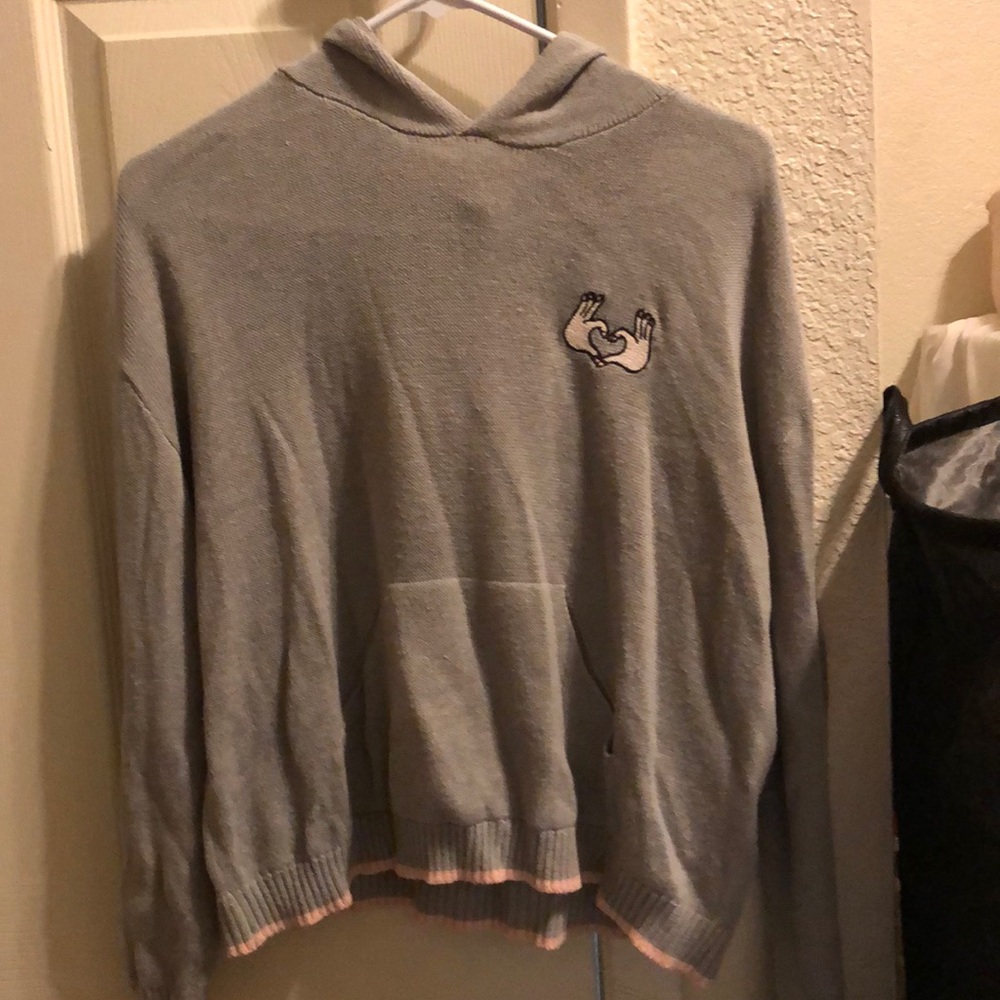 gray sweater